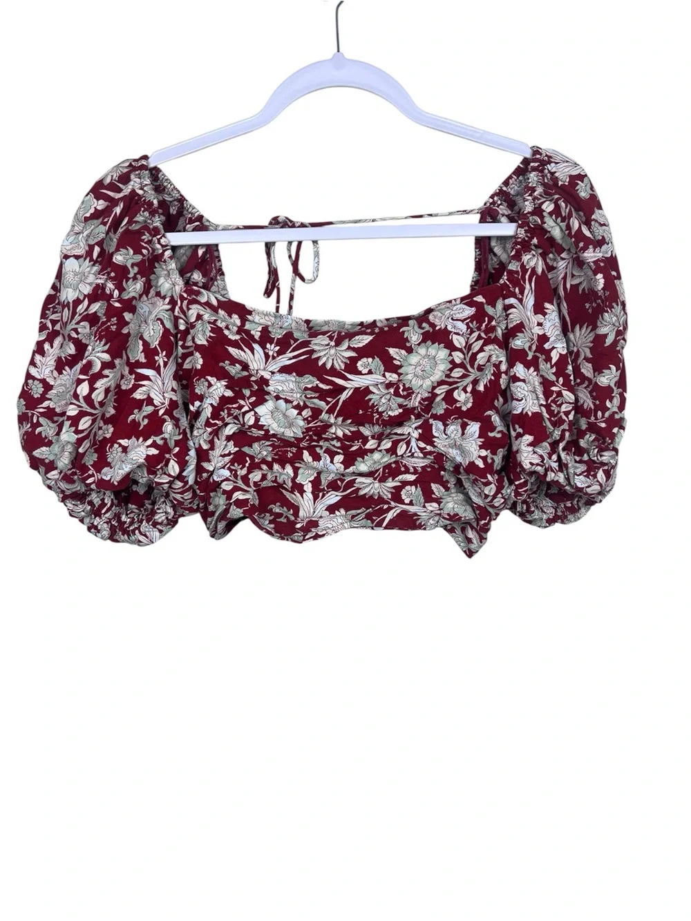 Free People FP Movement Sunday Floral Wide-Leg Crop Top & Pants Set - Red